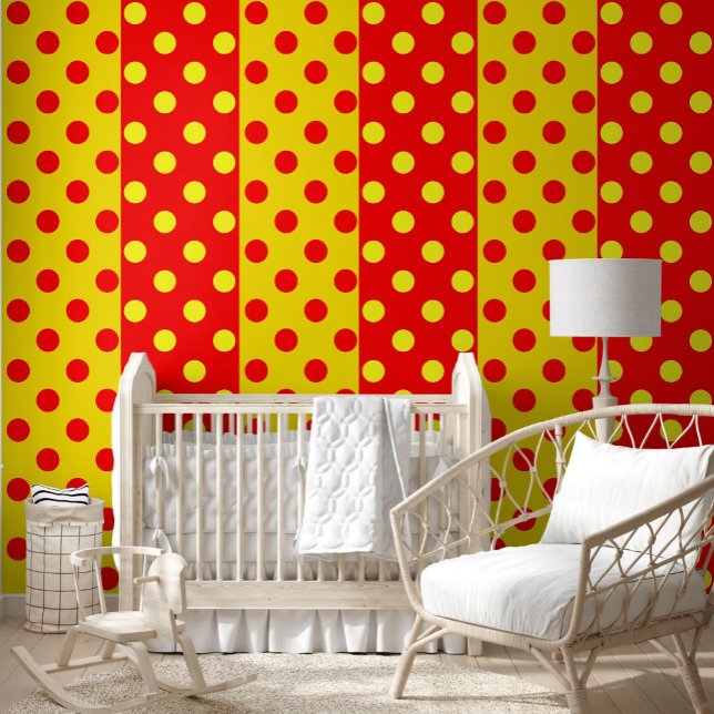 Half Red Yellow Polka Dots Pattern Design  Wallpaper (Creator Uploaded)
