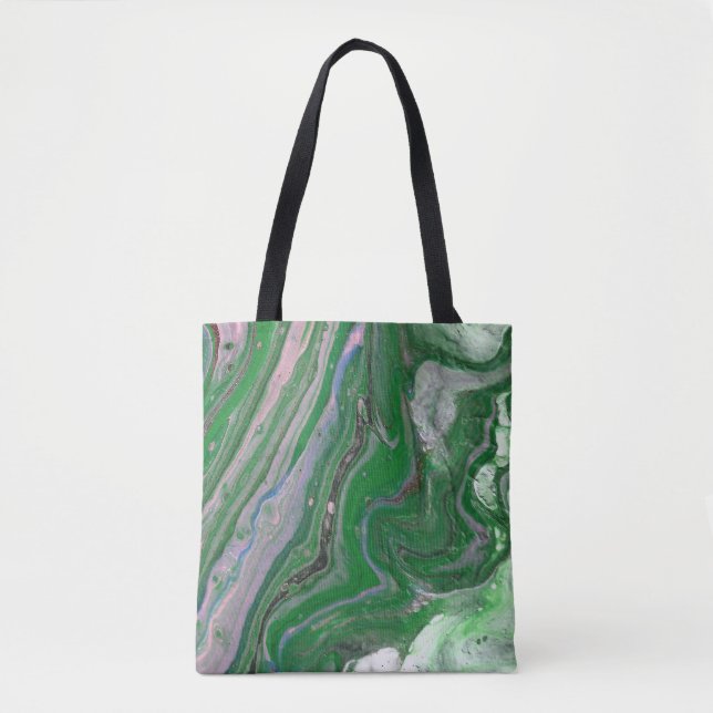 Half Ring Green Fluffy Abstract Tote Bag (Front)