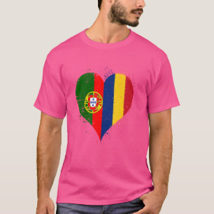 Half Romanian Half Portuguese A Romania Portugal F T-Shirt