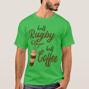 Half Rugby Player Half Coffee retro T-Shirt
