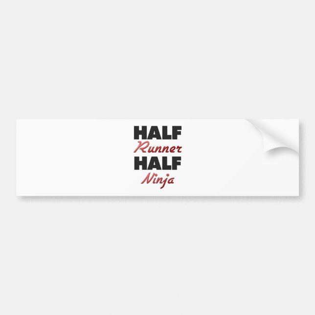 Half Runner Half Ninja Bumper Sticker (Front)