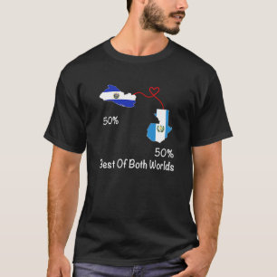 Half salvadorian Half Guatemalan Flag Map Guatemal T-Shirt