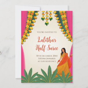Half Saree function digital invitations