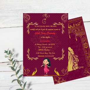 Half Saree Ritu Kala Samskara Invitation