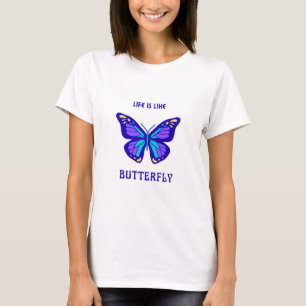 Half seleeves white shirt with buttefly designe