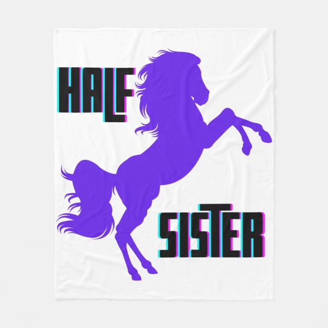 Half Sister Purple Pony Sibling Fleece Blanket (Front)