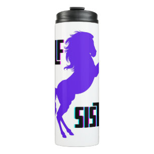 Half Sister Purple Pony Sibling Thermal Tumbler
