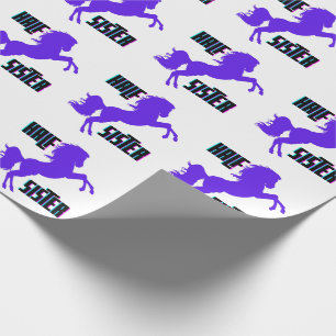 Half Sister Purple Pony Sibling Wrapping Paper