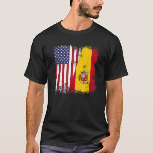 Half Spaniard Spanish Flag Vintage Spain USA Gift T-Shirt
