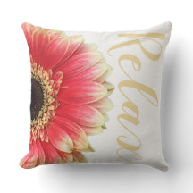 Half Sunflower Relax Throw Pillow