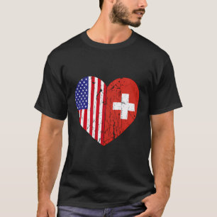 Half Switzerland Half American Roots Mens Womens K T-Shirt