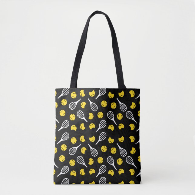 Half Tennis Ball Tennis Rackets Active Pattern Tote Bag (Front)