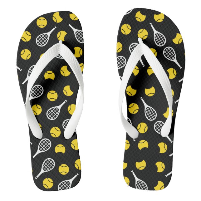 Half Tennis Balls & Rackets Racket Sport Cool Gift Flip Flops (Footbed)