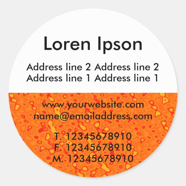 Half Texture and White 01 Business / Profile Classic Round Sticker (Front)