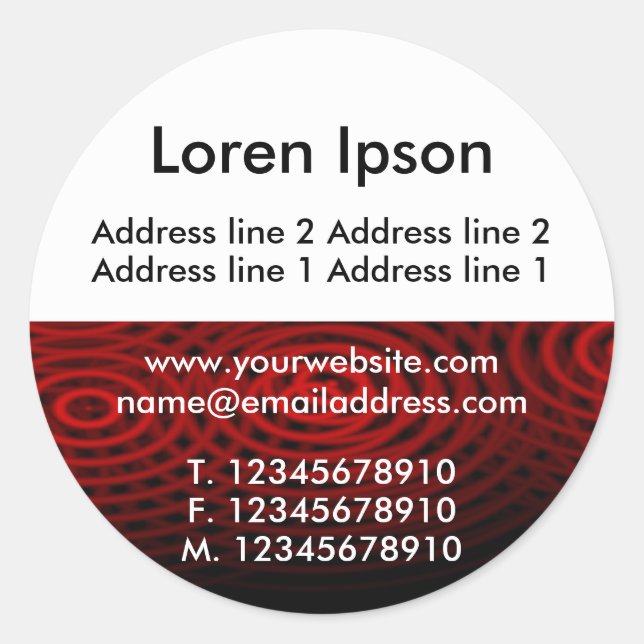 Half Texture and White 07 Business / Profile Classic Round Sticker (Front)