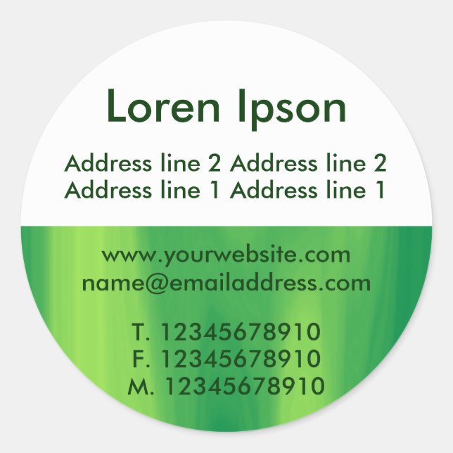 Half Texture and White 07 Business / Profile Classic Round Sticker (Front)