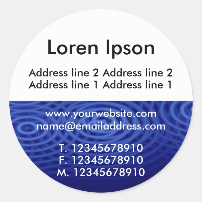 Half Texture and White 08 Business / Profile Classic Round Sticker (Front)