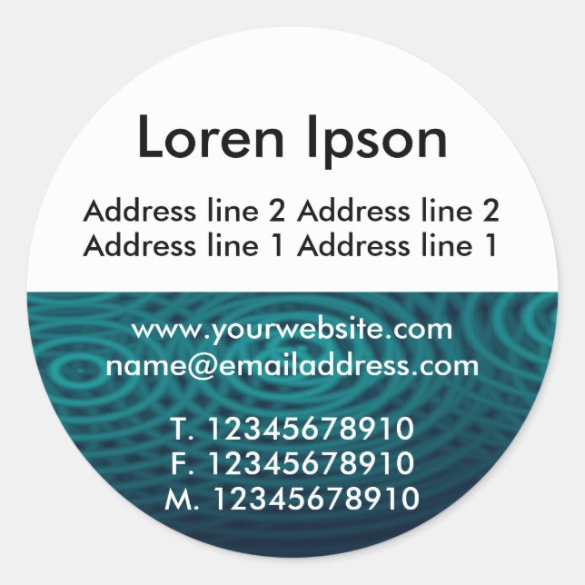 Half Texture and White 12 Business / Profile Classic Round Sticker (Front)