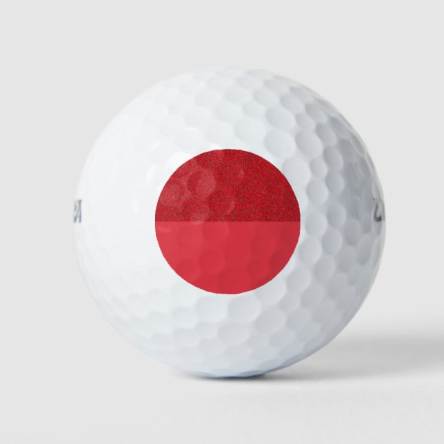 Half-Texture Red Circle Custom Golf Balls (Front)