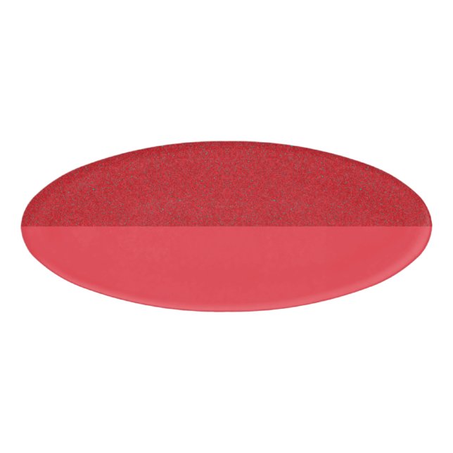 Half-Texture Tomato Red Oval Name Tag – Customise (Front)