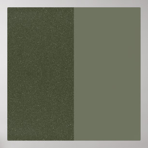 Half Textured Half Plain Moss Green Foil Print