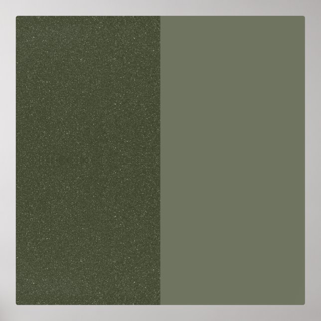 Half Textured Half Plain Moss Green Foil Print (Front)