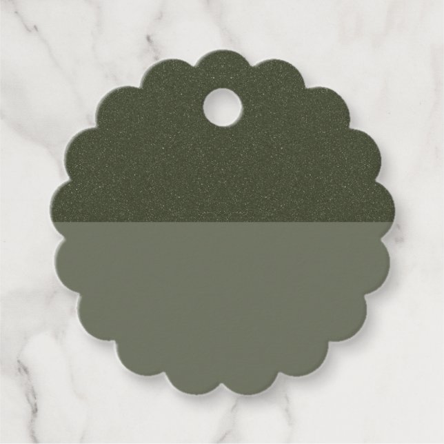 Half Textured Moss Green Favour Tag – Customisable (Front)