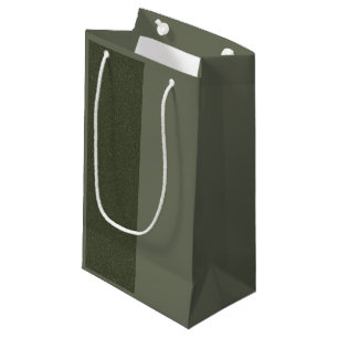 Half Textured Moss Green Gift Bag – Customisable