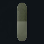 Half Textured Moss Green Skateboard – Customisable<br><div class="desc">This half-and-half moss green skateboard brings modern edge to a timeless silhouette. With the top half showcasing a gritty, speckled noise texture and the bottom flowing into a smooth matte finish, the board’s split design is not only stylish — it’s a blank canvas for personalisation and bulk branding. Designed for...</div>