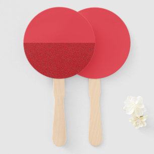 Half Textured Tomato Red Custom Hand Set of Fans
