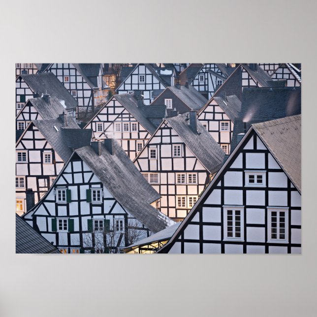 Half-timbered houses in Freudenberg, Germany Poster (Front)