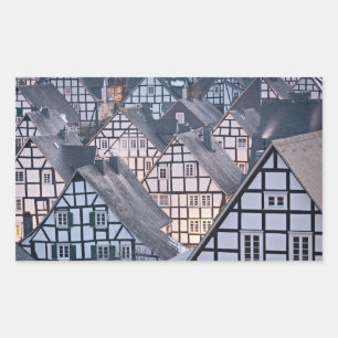 Half-timbered houses in Freudenberg, Germany Rectangular Sticker