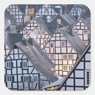 Half-timbered houses in Freudenberg, Germany Square Sticker