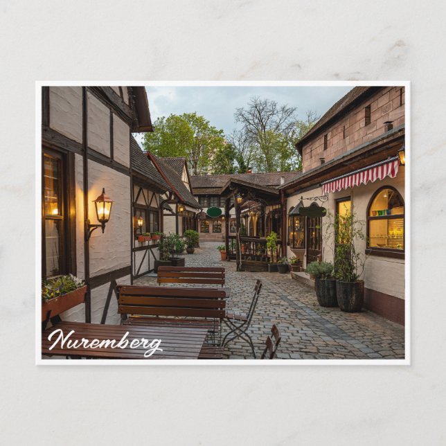 Half-timbered shops in Nuremberg, Germany Postcard (Front)