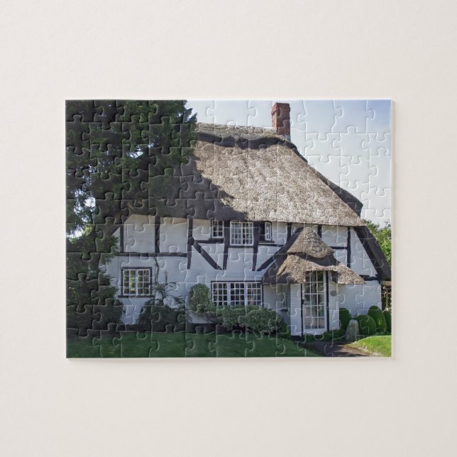 Half-Timbered Thatched Cottage Jigsaw Puzzle (Horizontal)