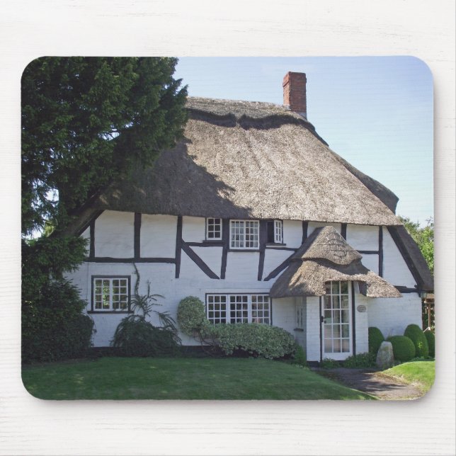 Half-Timbered Thatched Cottage Mouse Mat (Front)