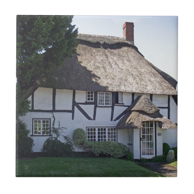 Half-Timbered Thatched Cottage Tile (Front)