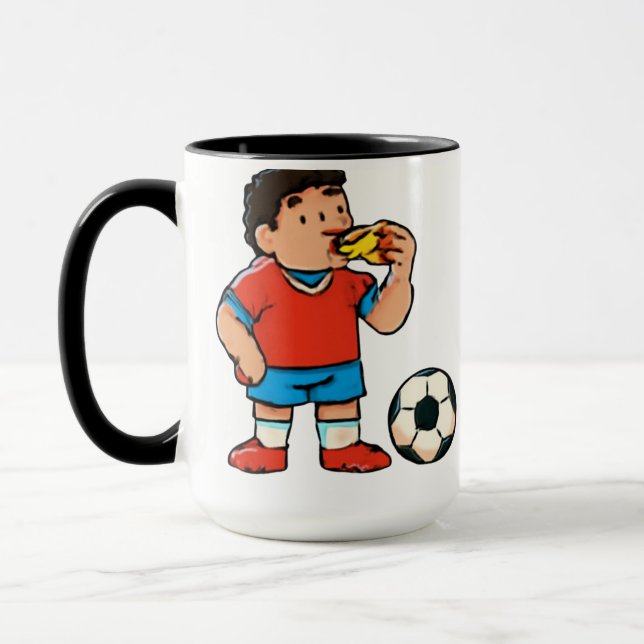 Half Time Snack – Funny Soccer Pizza Mug (Left)