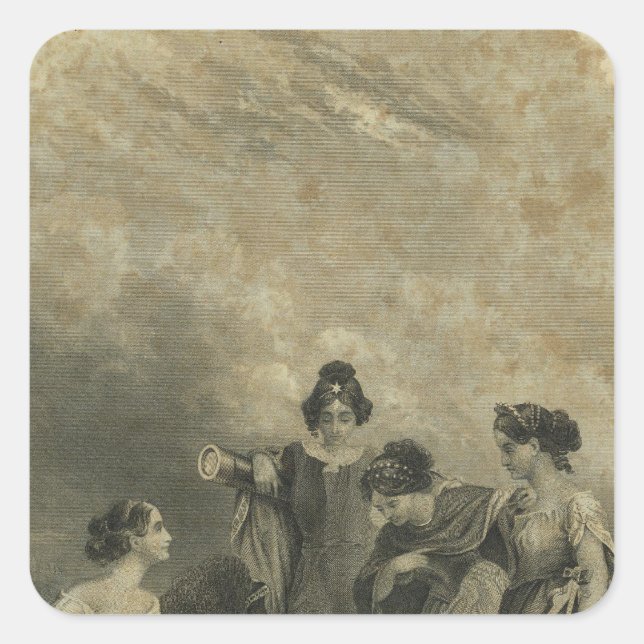 Half Title Colton's Atlas Of The World Square Sticker (Front)