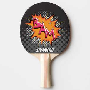 Half Tone BAM! Superhero Personalised Paddle