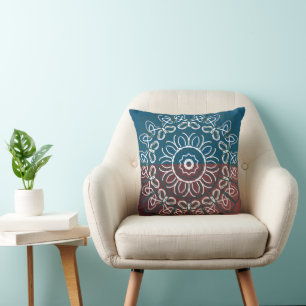 Half Toned Trendy Blue Mauve Laced  Design Wrappin Cushion