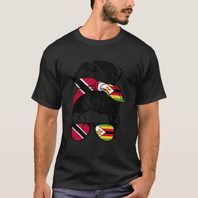 Half Trinidadian Half Zimbabwean Trinidad And Zimb T-Shirt (Front)