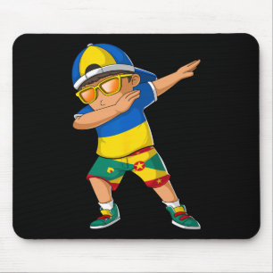 Half Ukrainian Grenadian Boy Ukraine Grenada Flag Mouse Mat