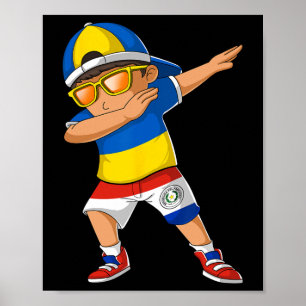 Half Ukrainian Paraguayan Boy Ukraine Paraguay Fla Poster