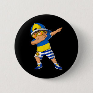 Half Ukrainian Uruguayan Boy Ukraine Uruguay Flag 6 Cm Round Badge