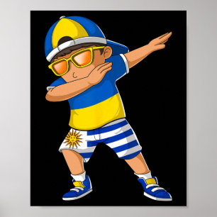 Half Ukrainian Uruguayan Boy Ukraine Uruguay Flag Poster