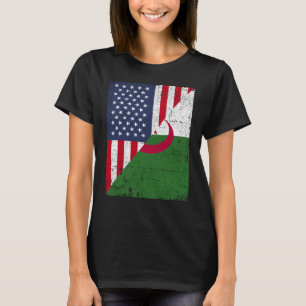 Half USA Flag Half Albania Flag American Albanian  T-Shirt