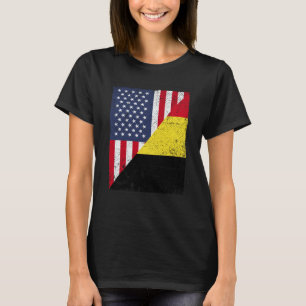 Half USA Flag Half Belgium Flag American Belgian T-Shirt