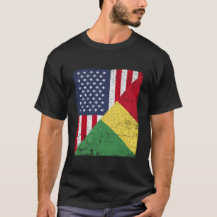 Half Usa Flag Half Congo Flag American Congolese T-Shirt