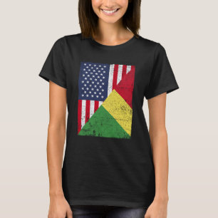 Half USA Flag Half Congo Flag American Congolese T-Shirt